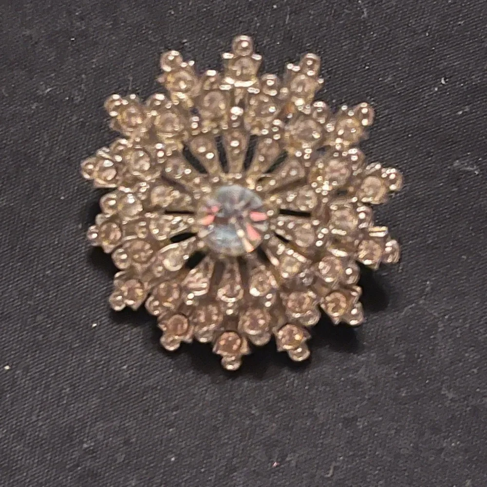 Vintage Starburst Rhinestone Brooch Signed ART 1960s